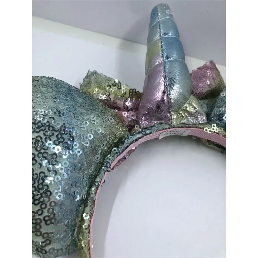 Disney Parks Unicorn Minnie Mouse Ears Headband-pastel Sequin Bow Horn